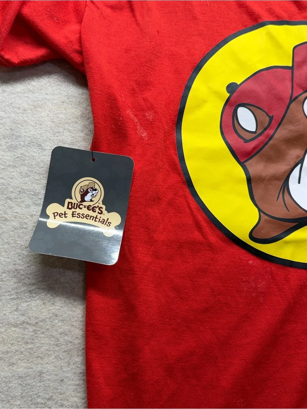 Buc-ee’s Pet Essentials Dog T-Shirt Red Logo XXL 2XL NWT Beaver Texas